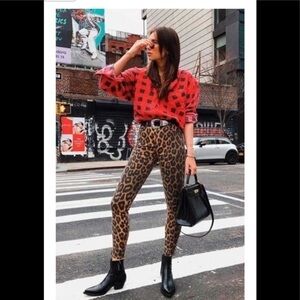 CHEETAH PRINT COCO + CARMEN HIGH RISE LEGGINGS SIZE SMALL